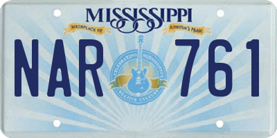MS license plate NAR761