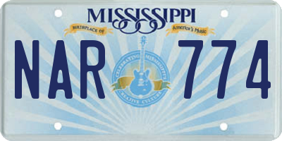 MS license plate NAR774