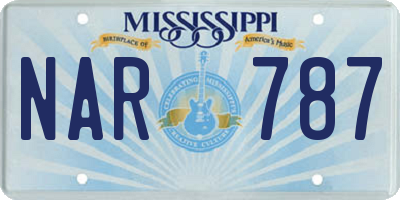 MS license plate NAR787