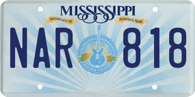 MS license plate NAR818