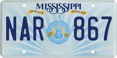 MS license plate NAR867