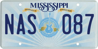 MS license plate NAS087