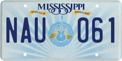 MS license plate NAU061