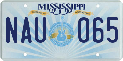 MS license plate NAU065
