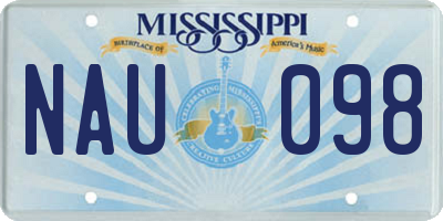 MS license plate NAU098