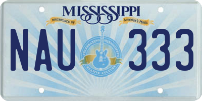 MS license plate NAU333