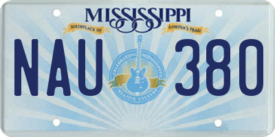 MS license plate NAU380
