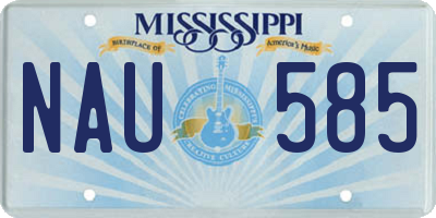 MS license plate NAU585