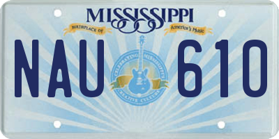 MS license plate NAU610