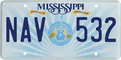 MS license plate NAV532