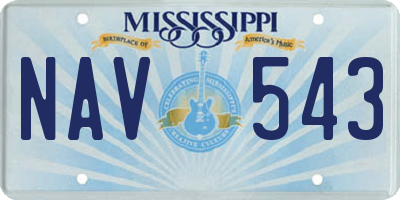 MS license plate NAV543