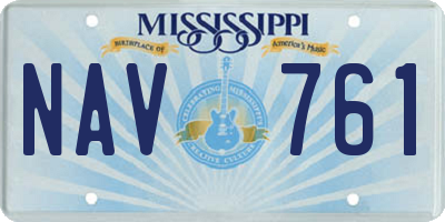 MS license plate NAV761