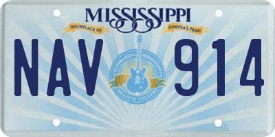 MS license plate NAV914