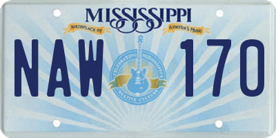 MS license plate NAW170
