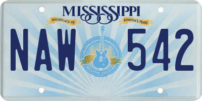 MS license plate NAW542