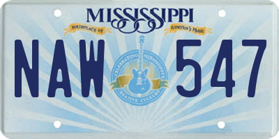 MS license plate NAW547