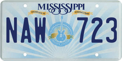 MS license plate NAW723