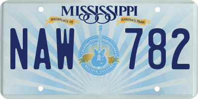 MS license plate NAW782