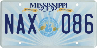 MS license plate NAX086