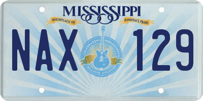 MS license plate NAX129