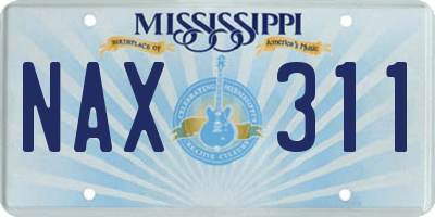 MS license plate NAX311