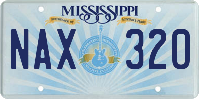 MS license plate NAX320