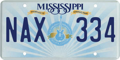 MS license plate NAX334
