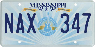 MS license plate NAX347