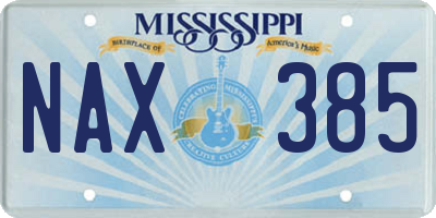 MS license plate NAX385