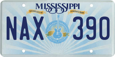 MS license plate NAX390
