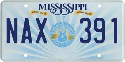 MS license plate NAX391