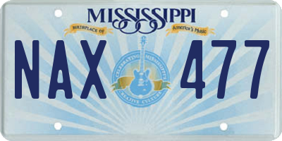 MS license plate NAX477