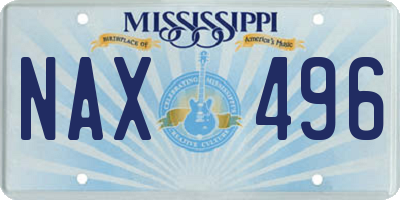 MS license plate NAX496