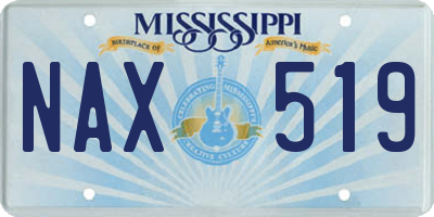 MS license plate NAX519