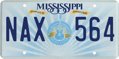 MS license plate NAX564