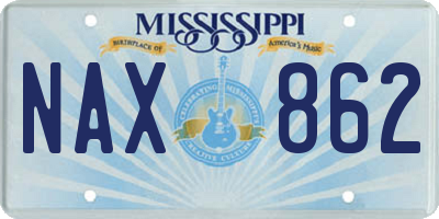MS license plate NAX862