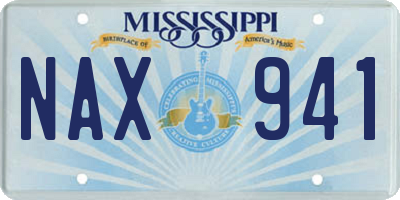 MS license plate NAX941