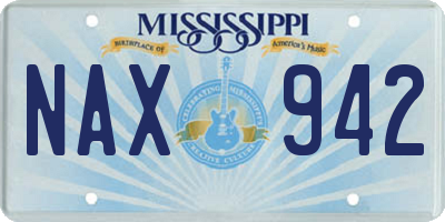 MS license plate NAX942