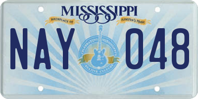 MS license plate NAY048