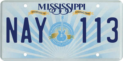 MS license plate NAY113