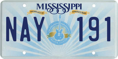 MS license plate NAY191