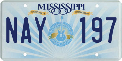 MS license plate NAY197
