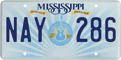 MS license plate NAY286