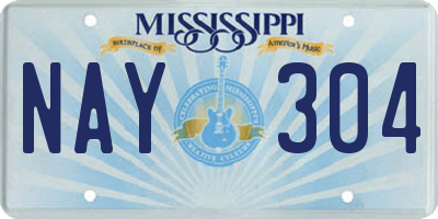 MS license plate NAY304