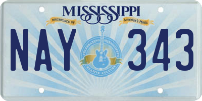 MS license plate NAY343