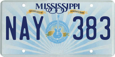 MS license plate NAY383