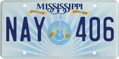 MS license plate NAY406