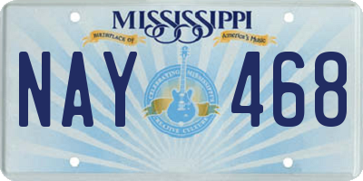 MS license plate NAY468