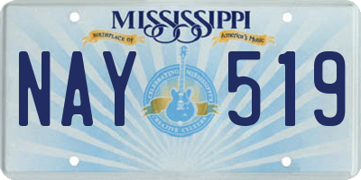 MS license plate NAY519