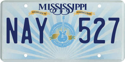 MS license plate NAY527